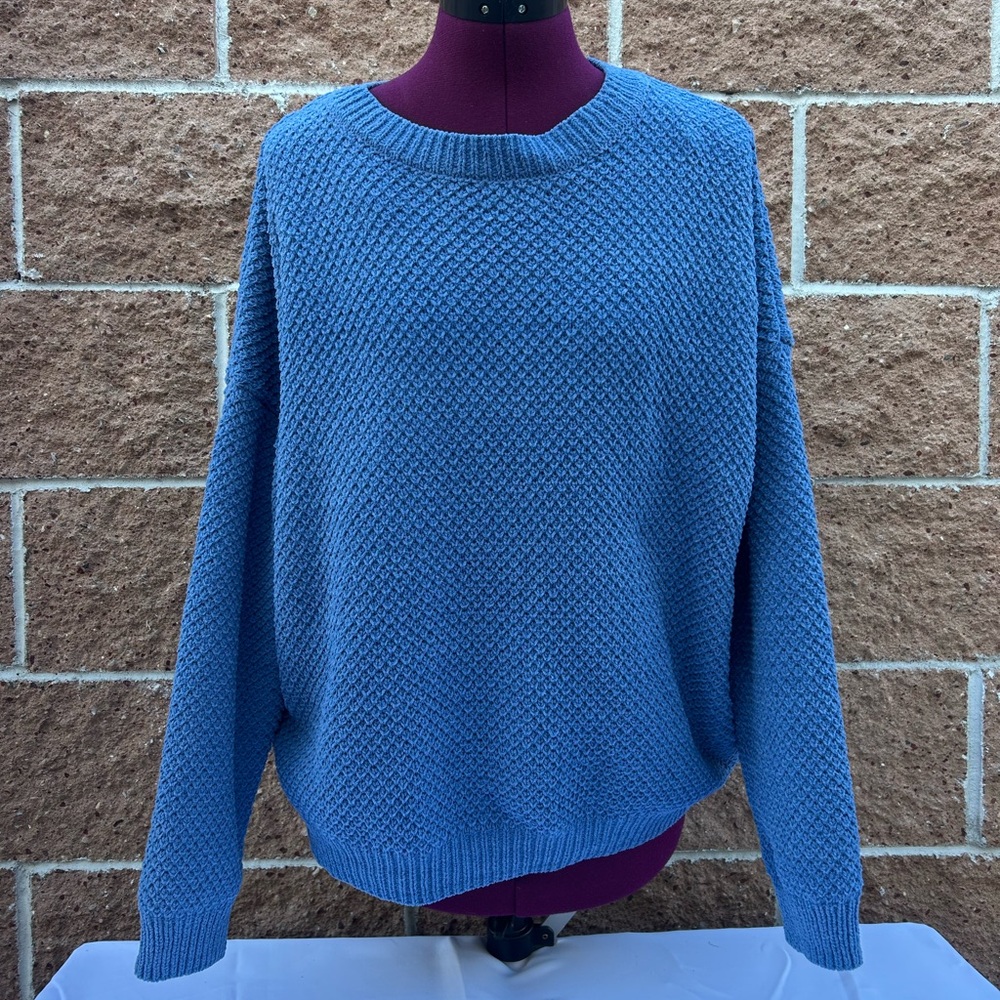 Rue21 Textured Blue Crew Neck Sweater